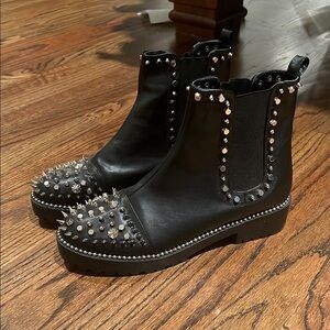 Studded Black Ankle Boots